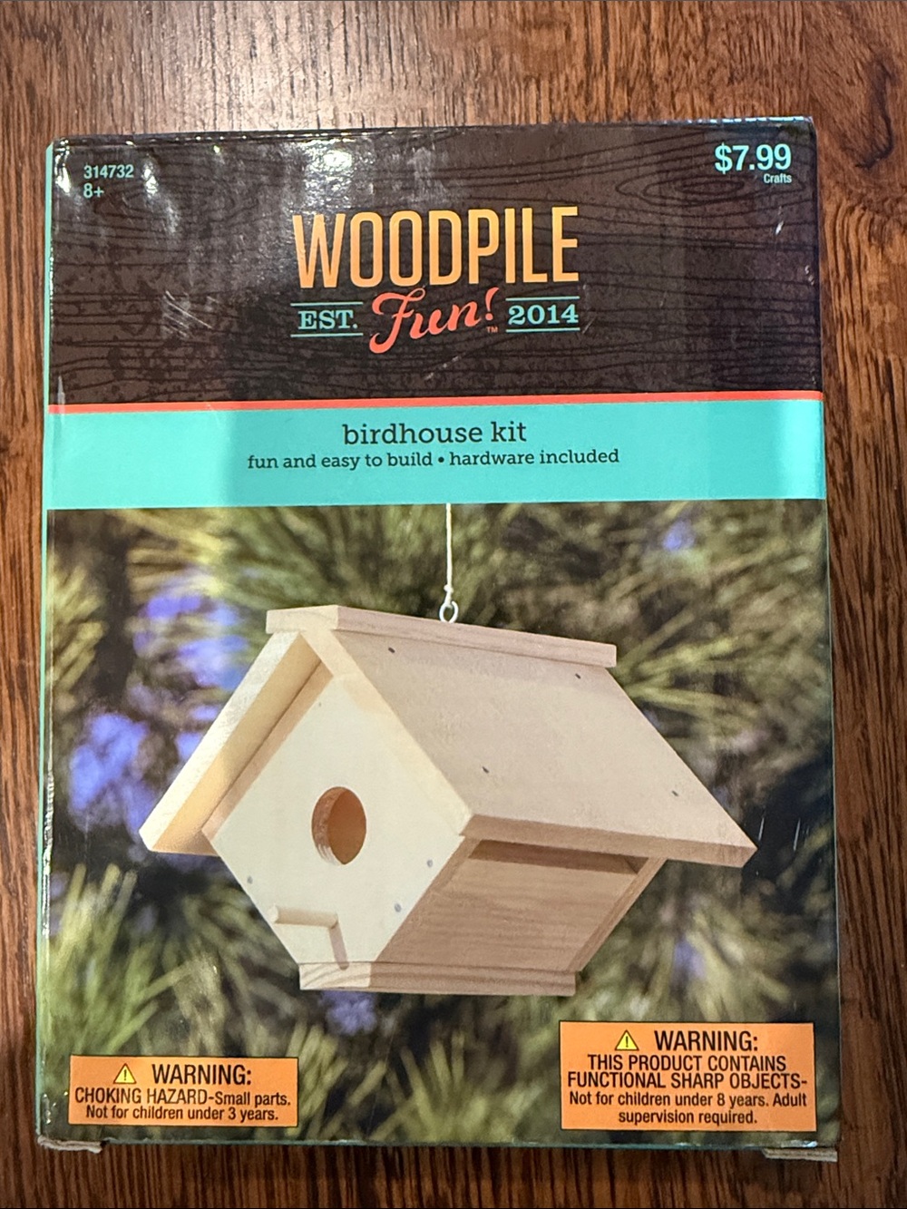 Natural Wood Birdhouse Kit - Unfinished